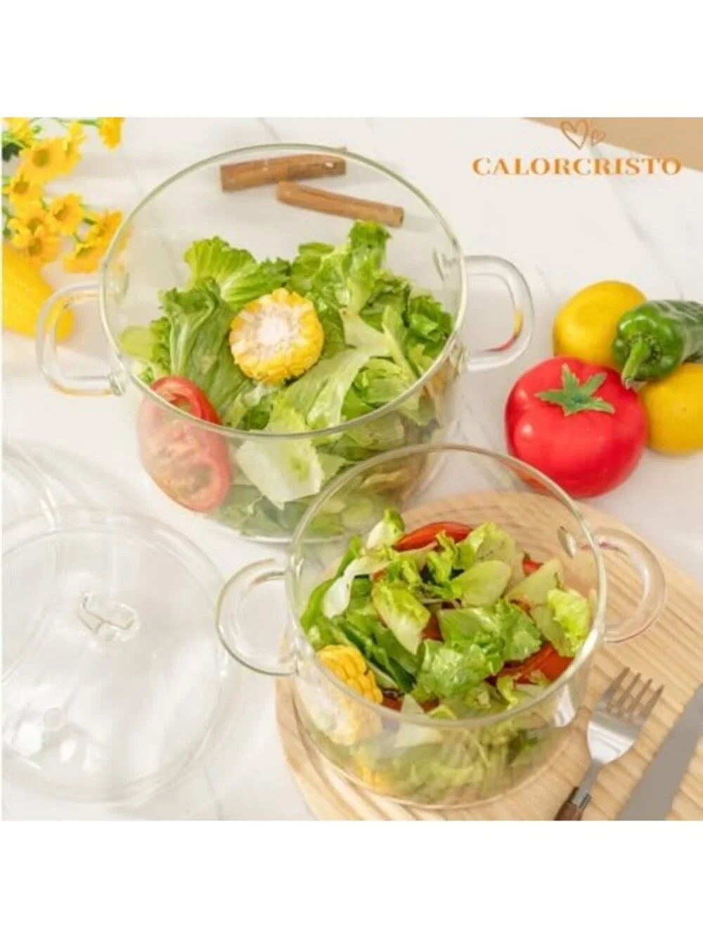 3L Glass Cooking Pot with Lid - Durable, Heat-Resistant, Perfect for Stews